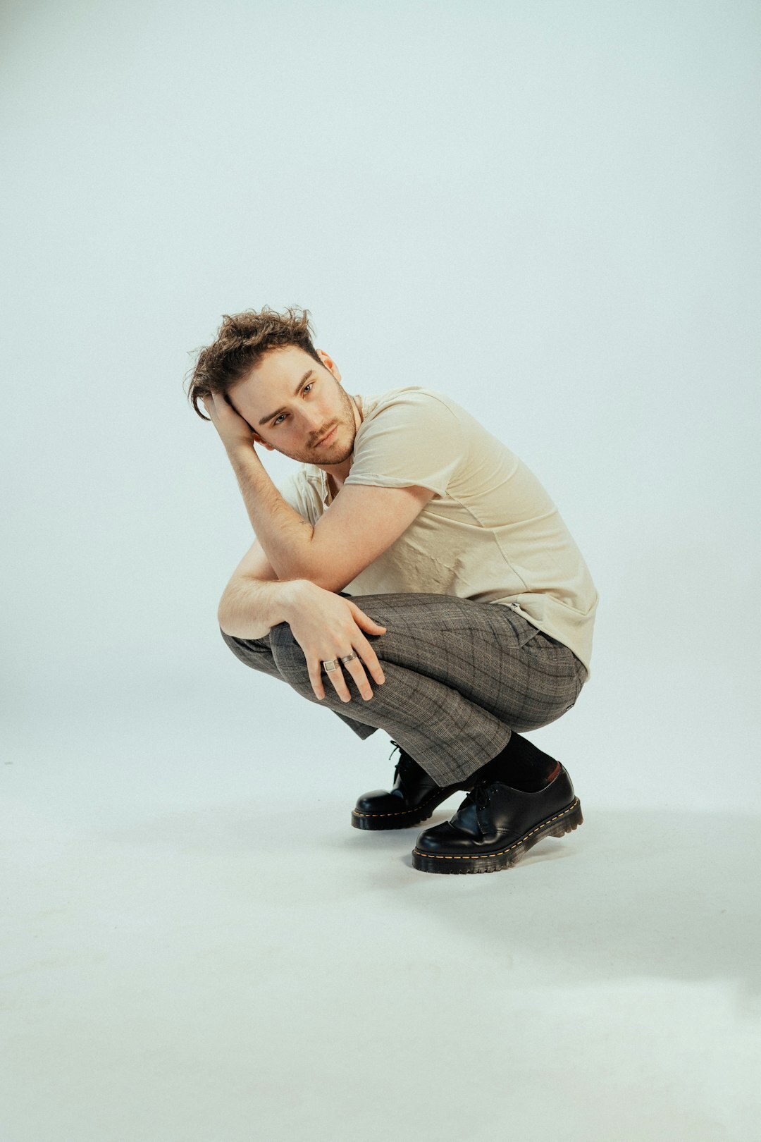 Studio portrait of a young Scandinavian man photographer